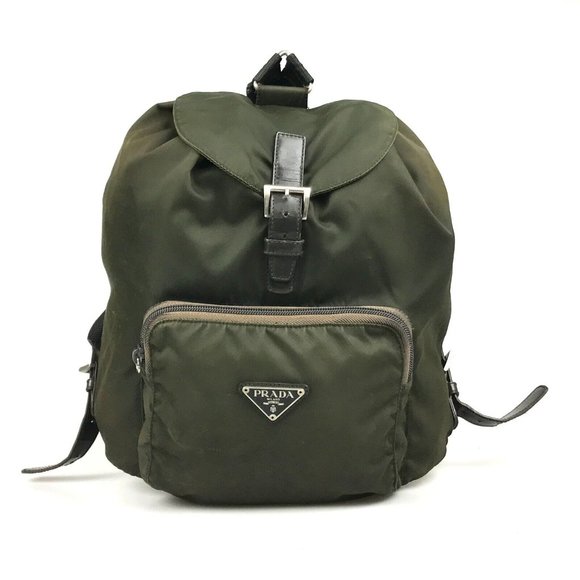 Authentic Prada Backpack Bag Khaki Nylon. BONUS, I added a Prada dust bag! - Picture 1 of 13